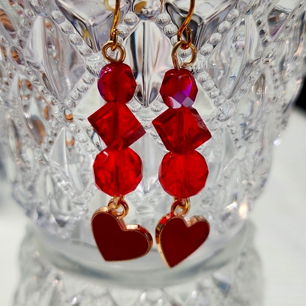 Red Heart Earrings!